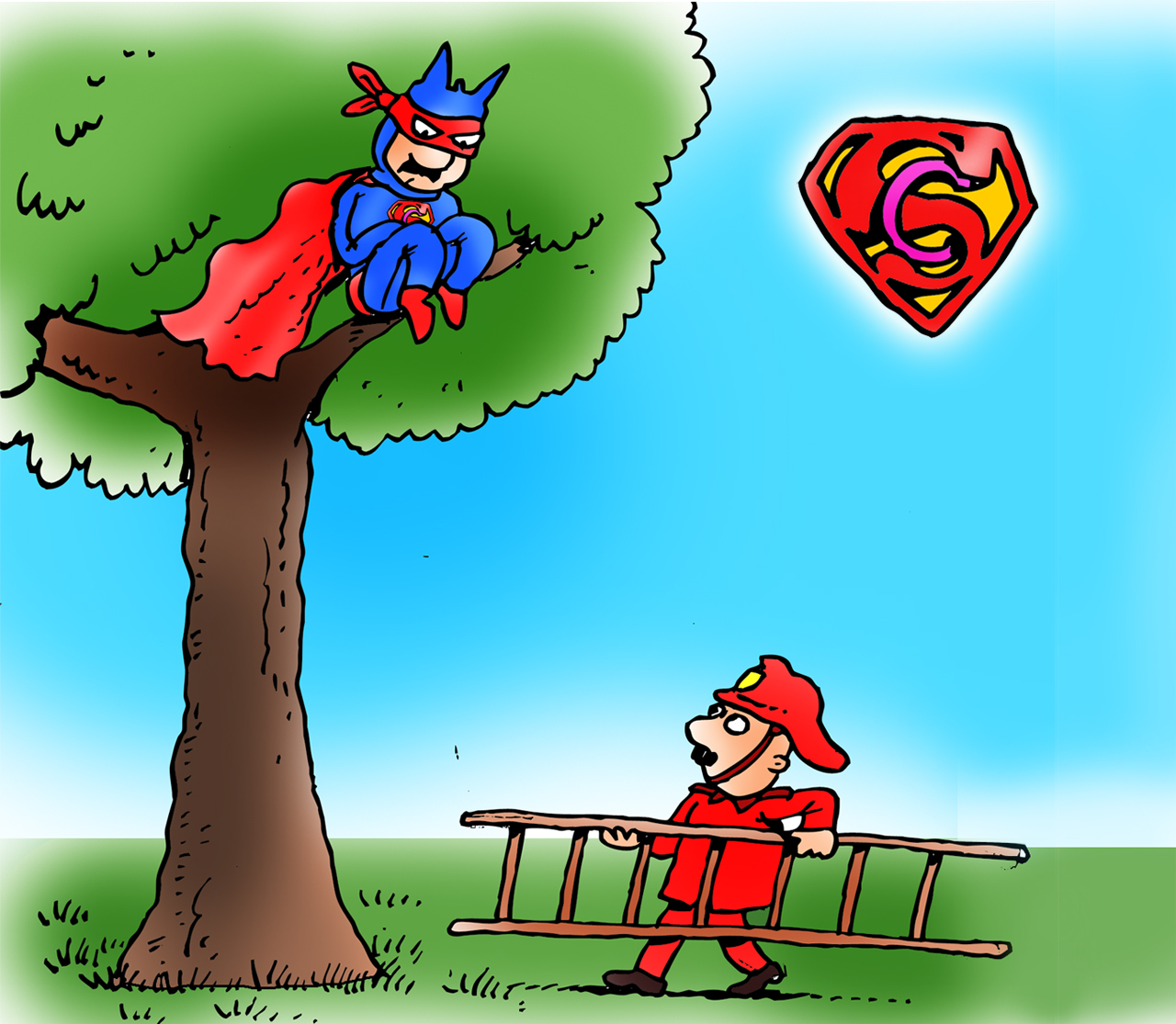 SuperCostello - The Tomcat Man, in a tree